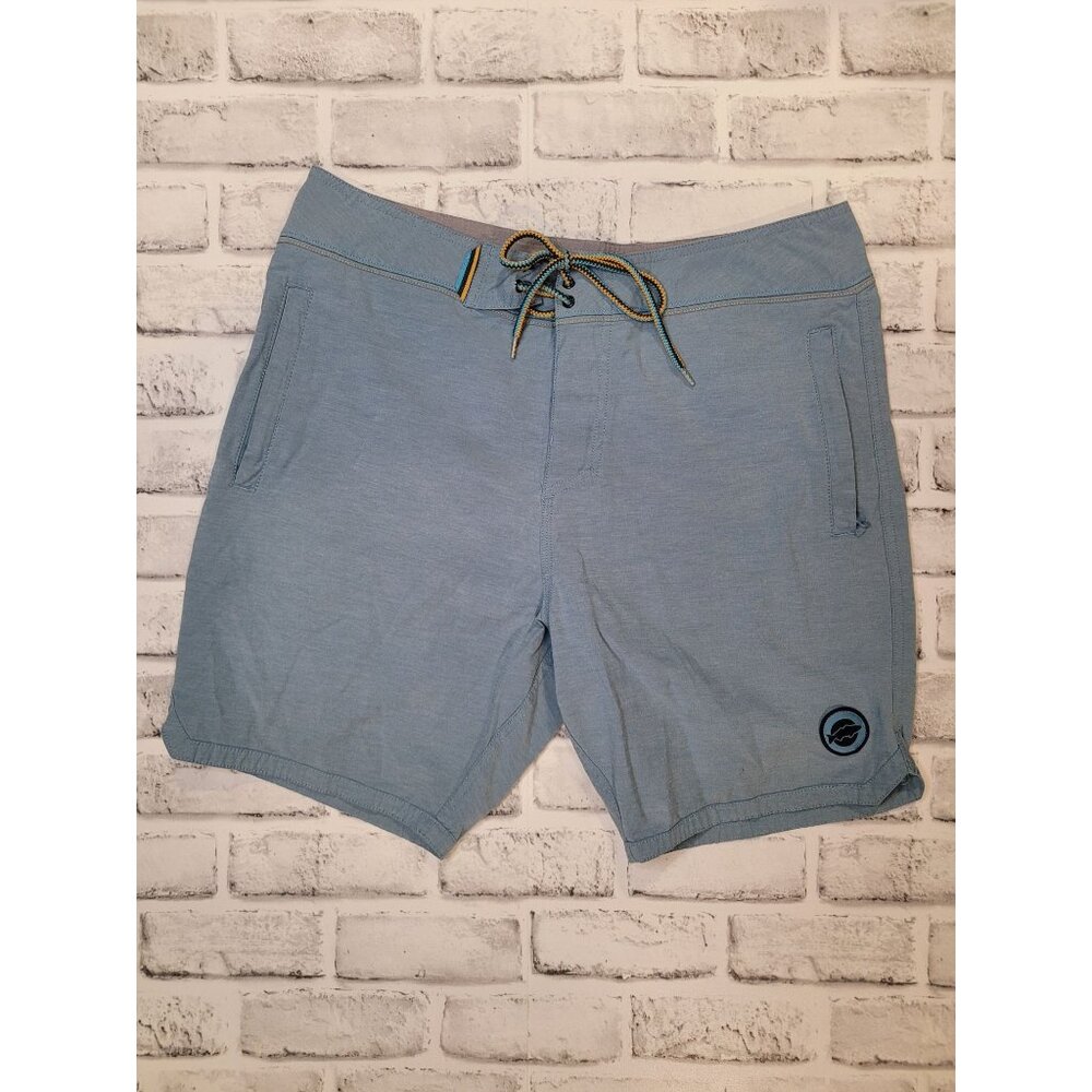 Marsh Wear Board Shorts Swim Trunks Steel Blue Men's Size 32 Ride The Tide